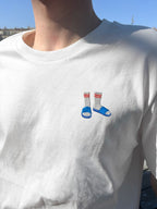 T-shirt brodé Claquette chaussette